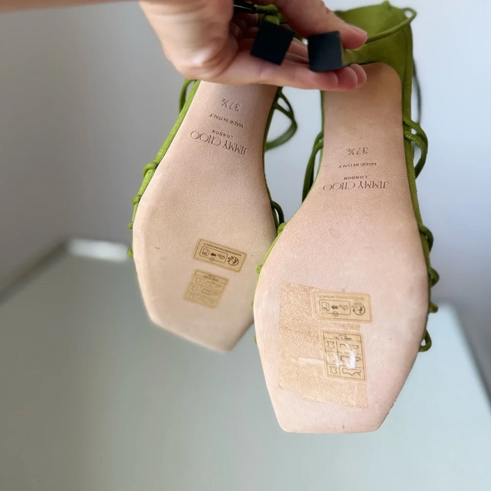New JIMMY CHOO Jemma 90 embellished suede sandals $1,125 37.5 - Picture 10 of 14